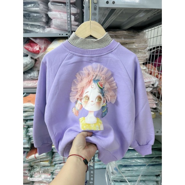 Áo nỉ lông cho bé gái
