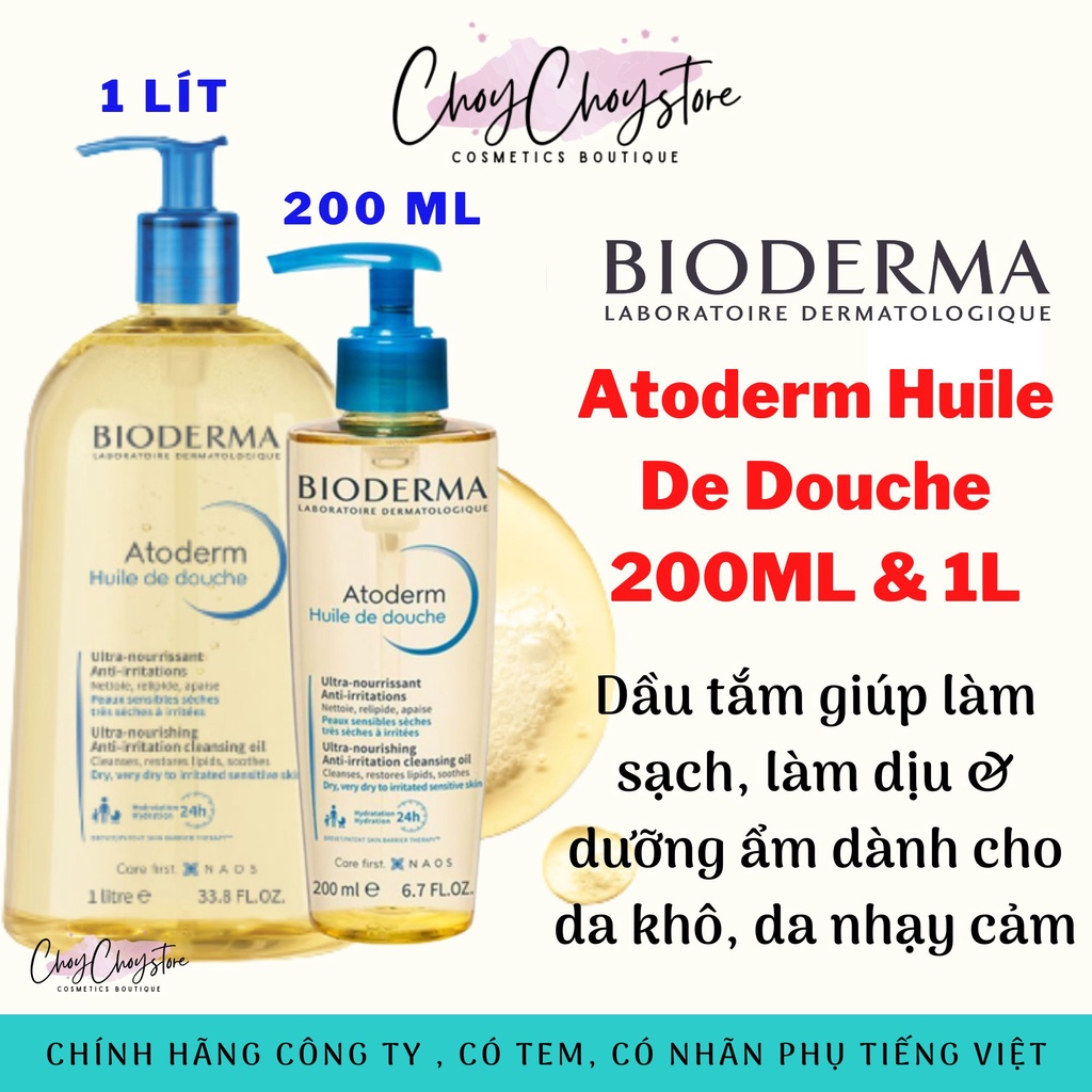 [TEM MINTHACARE] Dầu tắm Bioderma Atoderm Huile De Douche Làm Sạch &amp; Dưỡng Ẩm Cho Da Khô, Da Nhạy Cảm