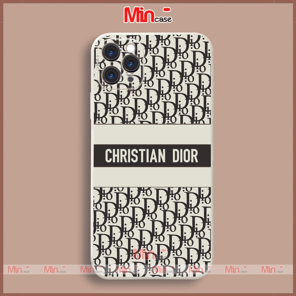 Ốp lưng điện thoại iPhone Dior cạnh viền vuông silicon dẻo bảo vệ camera ip 6/6s/7/8/X/XS/XR/11/12/13/14 Pro max plus