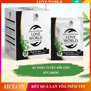Nhuộm tóc bạc dầu gội phủ bạc thảo dược love world nhuộm phủ tóc trắng nhuộm tóc bạc thành tóc nâu đen tự nhiên tại nhà