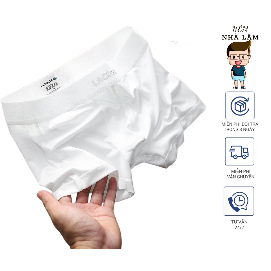 Quần Lót nam BOXER/ quần Sịp đùi LACOSTE chất cotton thấm hút mồ hôi,không hầm bí,form dáng chuẩn phái mạnh