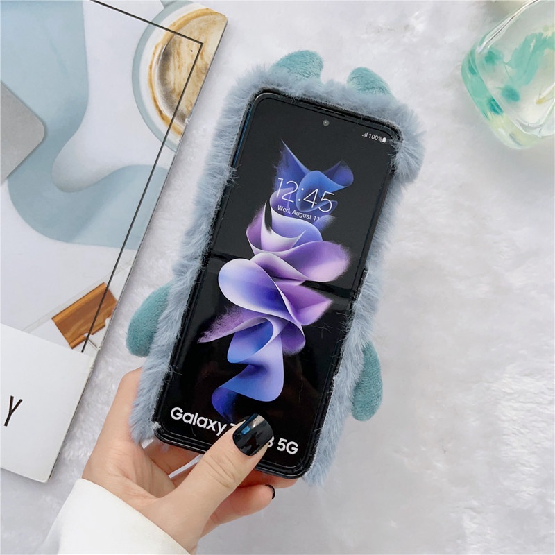 Ốp Điện Thoại Lông Xù Kiểu Hoạt Hình Đáng Yêu Chống Sốc Cho Samsung Galaxy Z Flip 4 3 5G Samsung Z Flip3 Flip4