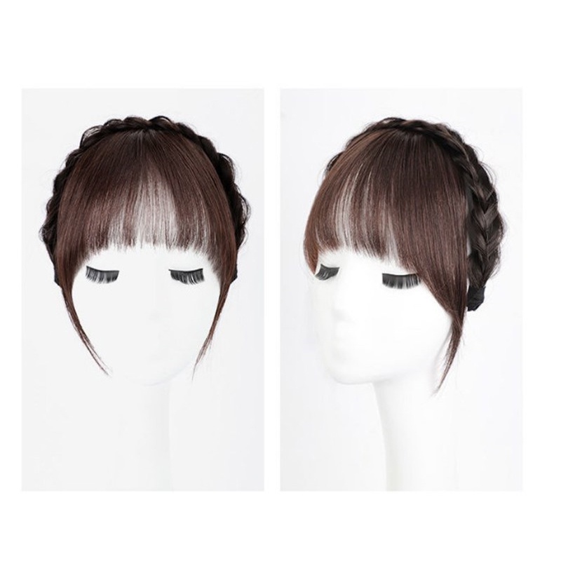 Phụ Kiện Tóc Mái Giả Thắt Bím Xương Cá Vô Hình Kiểu Ngọt Ngào Cho Nữ