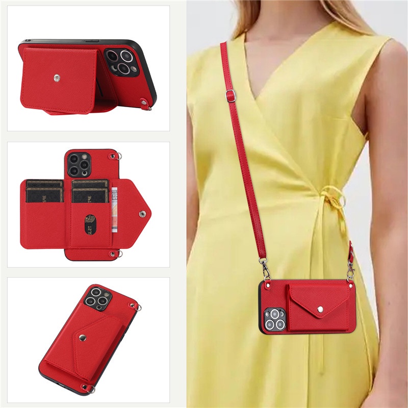 Ốp Điện Thoại Dạng Ví Đựng Thẻ Có Dây Đeo Vai Đa Năng Thời Trang Cho Realme 9 8 7 5 2 Pro 5i 5s 6i 7i U1