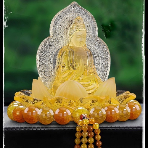 Tượng Phật Bà Quan Âm Ngọc Lưu Ly Cao Cấp để Taplo ô tô , bàn làm việc , trưng bày - Trang trí taplo xe hơi , xe ô tô