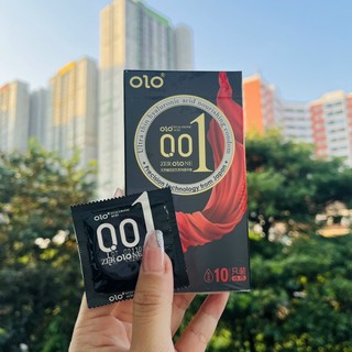 Bao cao su olo 0.01 siêu mỏng nhiều gel - hộp dài 10bcs