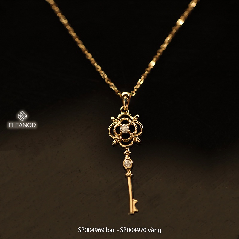Dây chuyền nữ bạc 925 Eleanor Accessories mặt hình chìa khóa đính đá phụ kiện trang sức 4969
