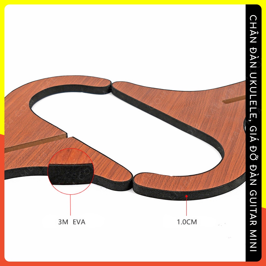 Giá đỡ đàn guitar mini, chân đàn ukulele bằng gỗ lắp ghép có đệm sốp chống trầy guitarlele nhỏ tiện dụng