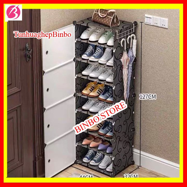 Tủ nhựa ghép để giày dép 4,6,8 ngăn (ô) kiểu mới chắc chắn để được 8, 12, 16 đôi giày