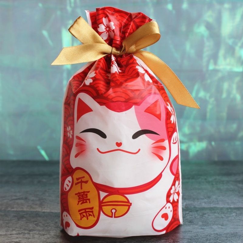 Set 10 túi đựng bánh kẹo rút nơ dễ thương