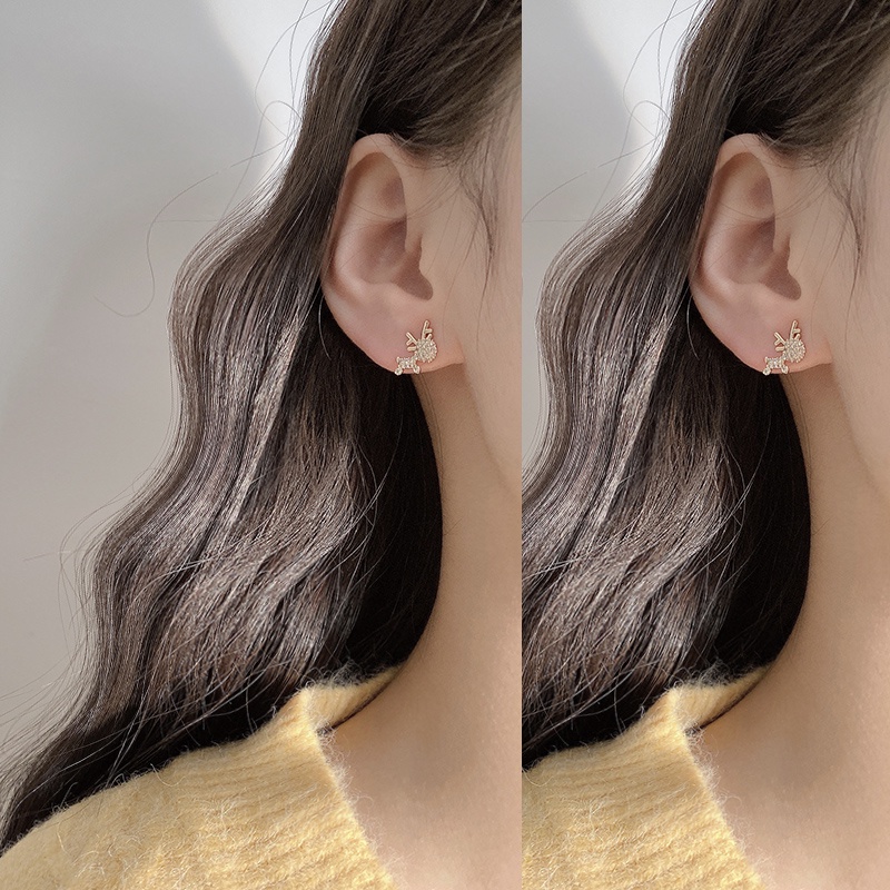 Bông Tai Hình Nai Kiểu Nhật Hàn Dễ Thương