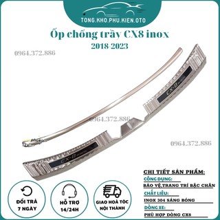 Ốp chống trầy bậc cốp trong, ngoài  Mazda CX8, CX-8 - Mẫu INOX 2018-2019-2020-2021-2022-2023
