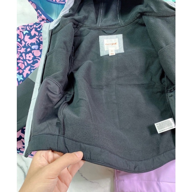 Áo khoác lót nỉ chống nước cho bé trai, bé gái xuất dư xịn 2-5 tuổi.