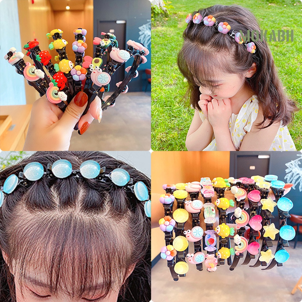 [mokabh] Băng Đô Cài Tóc Co Giãn Nhiều Họa Tiết Dâu Tây Nhiều Màu Sắc Dễ Thương Dành Cho Bé Gái