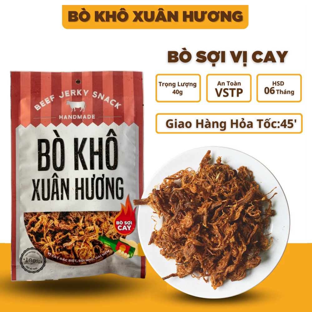 Bò Khô Sợi XUÂN HƯƠNG vị cay thơm ngon 40g