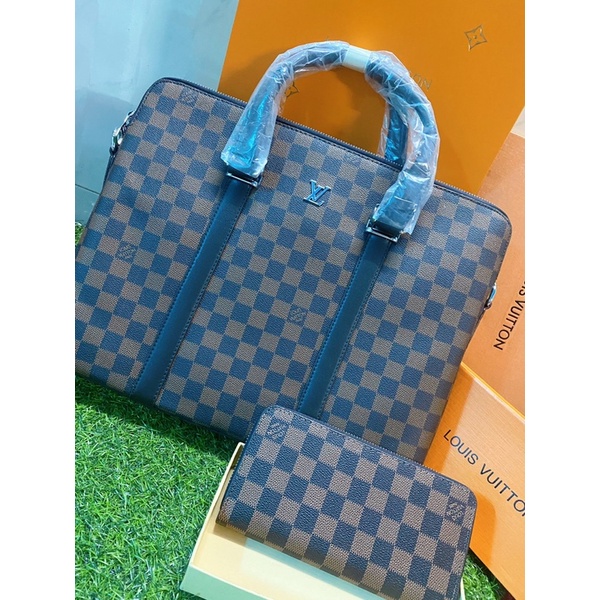 Túi xách laptop L V da thật cao cấp size 40