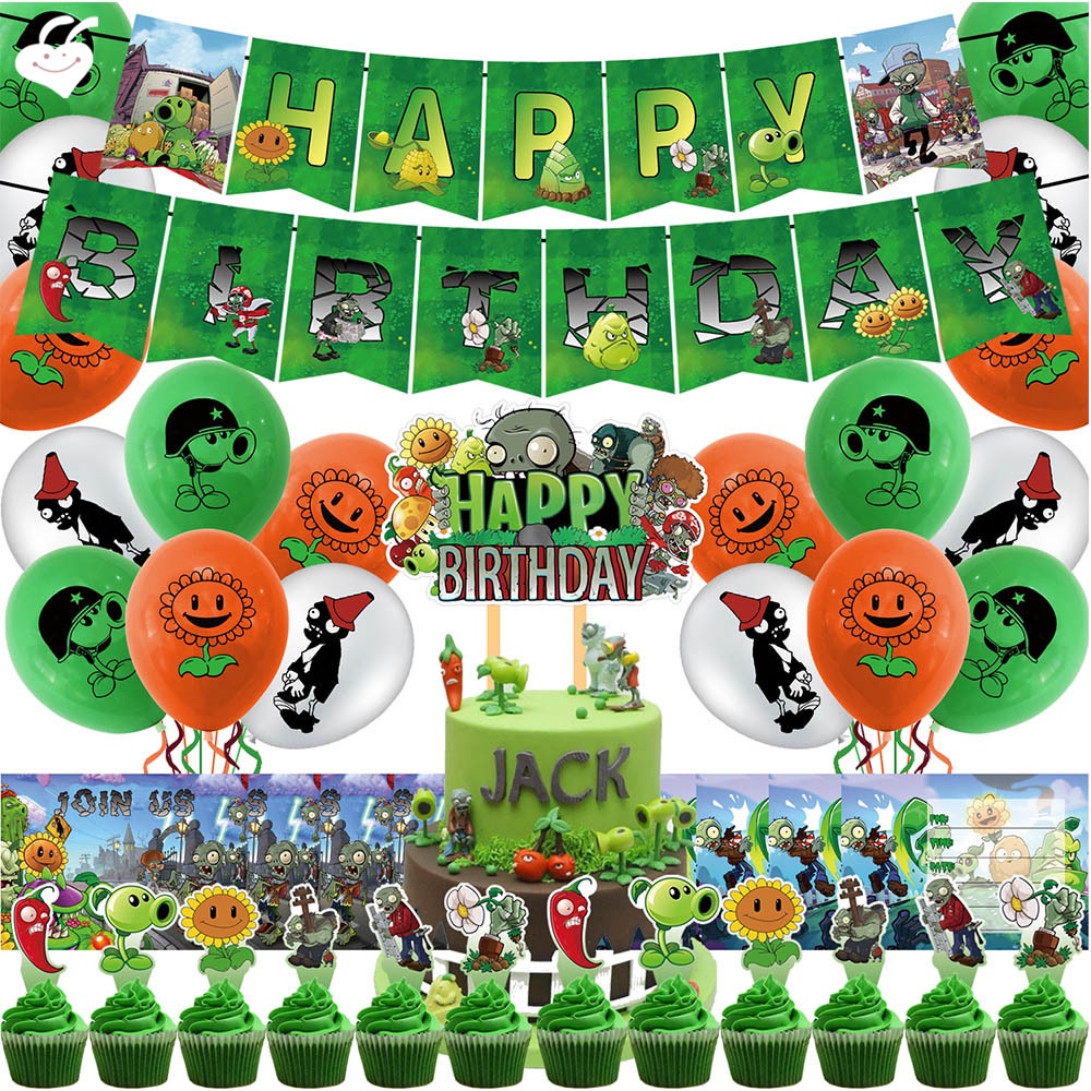 Set 1 Que Cắm Trang Trí Bánh Kem Chủ Đề Game Plant VS Zombies Vui Nhộn