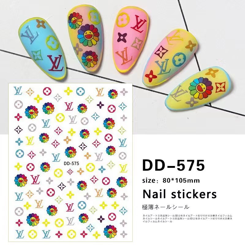 Sticker Thương Hiệu Louis Vuitton - Hình Dán Móng LV Nhiều Mẫu Siêu Xinh