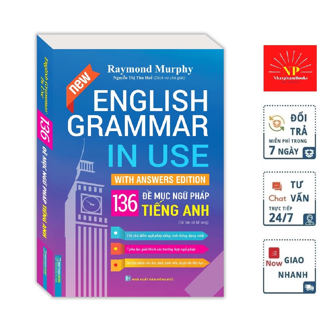 Sách - English Grammar In Use 136 Đề Mục Ngữ Pháp Tiếng Anh ( Bản Màu ) Tặng Kèm Bookmark