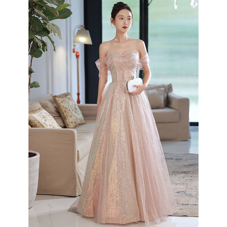 Đầm Phù Dâu Dự Tiệc Dáng Dài Ôm Cơ Thể Thiết Kế Thanh Lịch Thời Trang