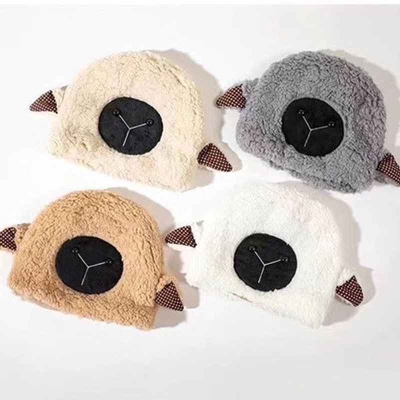 Mũ Tai Bèo Chất Nhung Giả Lông Cừu Dễ Thương Giữ Ấm Mùa Thu Đông Hàn Quốc JP5