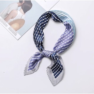 Khăn choàng cổ lụa vuông xếp ly - Khăn turban