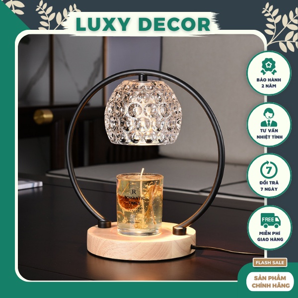 Đèn đốt nến thơm dạng khung tròn hiện đại,sang trọng,luxury (Lux19)