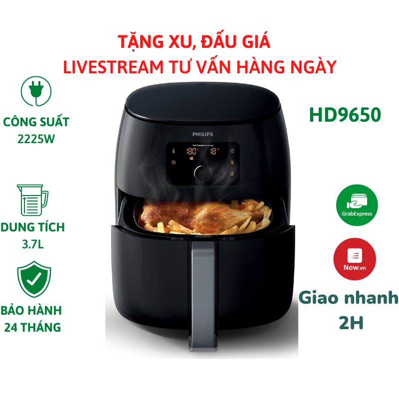 Nồi chiên không dầu Philips size XXL HD9880 - HD9650 - HD9860 - Hàng chính hãng