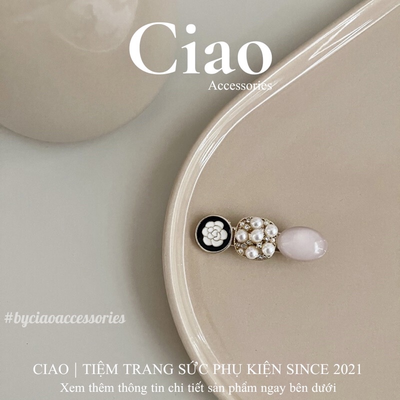 [HOẢ TỐC 1H] Kẹp tóc/ Phụ kiện tóc thiết kế đính đá xinh xắn tiểu thư mã 34 Ciao accessories