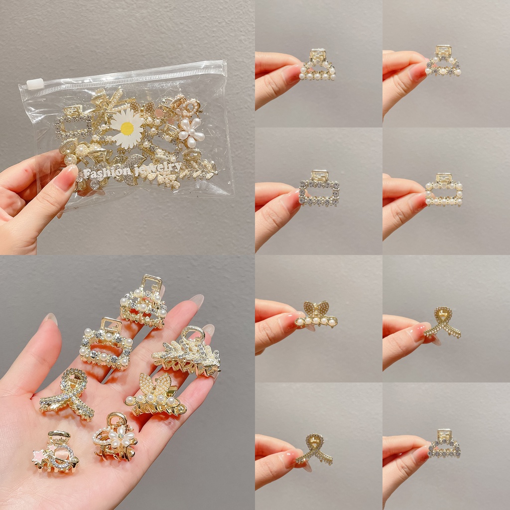 Kẹp Tóc Đính Ngọc Trai Nhân Tạo Bằng Hợp Kim Phong Cách Hàn Quốc