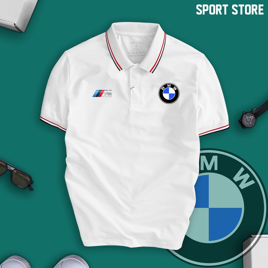 Áo thun polo cao cấp BMW siêu đẹp, không xù lông, không dãn