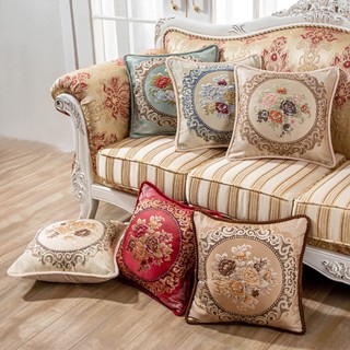 Vỏ gối vuông tựa gấm lụa thêu 48cmx48cm, gối tựa lưng, gối ôm, gối vuông trang trí decor phong cách Hoàng Gia