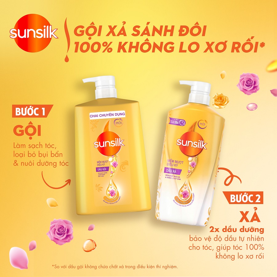 Dầu gội Sunsilk 1.4kg làm sạch và mềm mượt tóc gấp 5 lần, cho mái tóc ngát hương suốt 48h