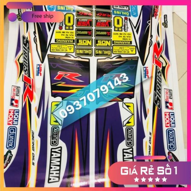 DECAL PVC 5 LỚP CHẤT LƯỢNG CAO Tem rời Sirius chữ R dán xe bạc tím Tem