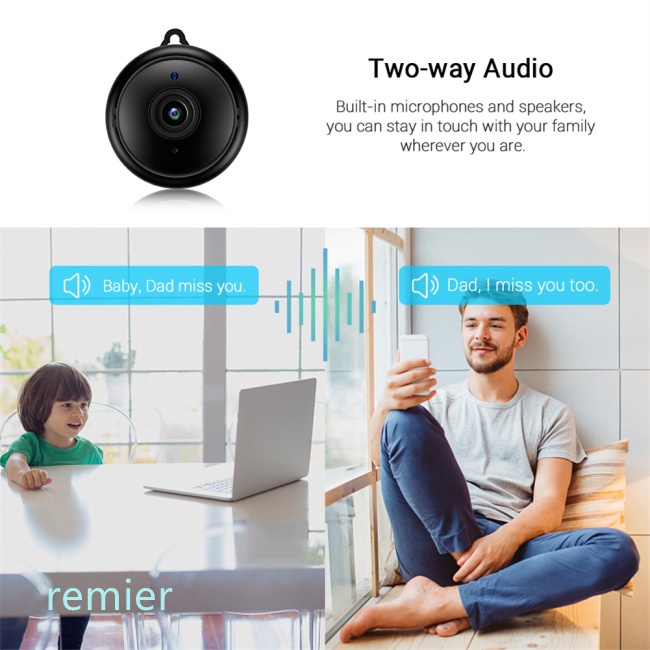 Camera Mini Ip Wifi Không Dây Hd 1080p Hai Chiều Phát Hiện Chuyển Động Ban Đêm V380