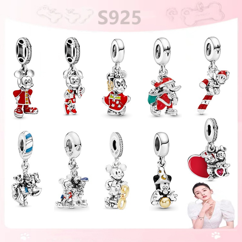 Mặt Dây Chuyền Bạc S925 Hình Chuột Mickey Đáng Yêu