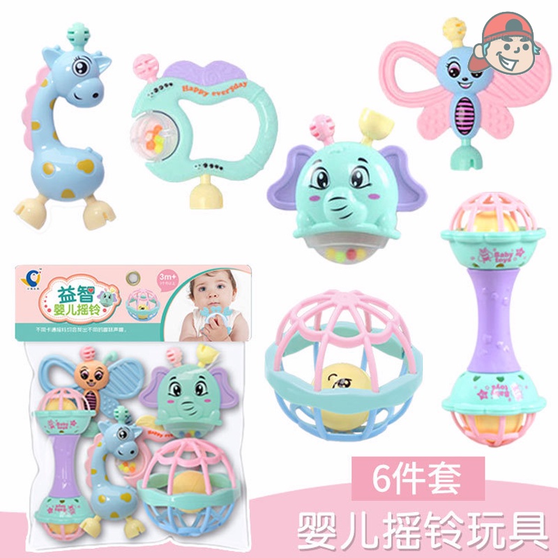 Bộ đồ chơi xúc xắc 7 món hình thú phát tiếng kêu vui nhộn kích thích vận động và giác quan của bé