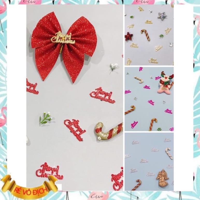 Set 24 chữ Merry Christmas trang trí cây thông, vòng Nguyệt quế, nhà cửa dịp Giáng Sinh