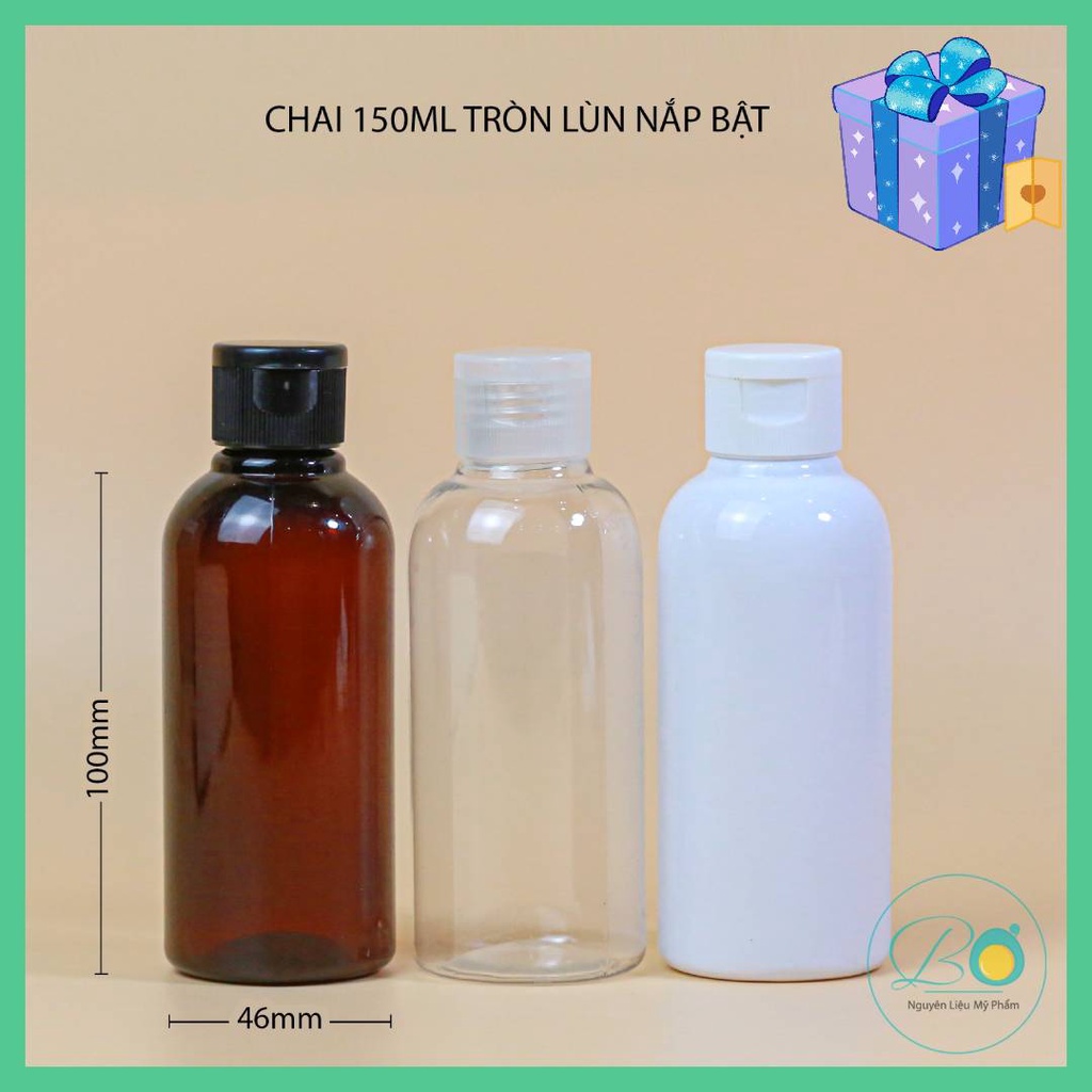Chai 150ml Tròn Lùn Nắp Bật