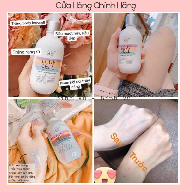 Kem dưỡng ẩm trắng da body Louv Cell Crystal Whitening Body Lotion 250ml,kem dưỡng trắng da body Louv Cell - bonshopCell | BigBuy360 - bigbuy360.vn