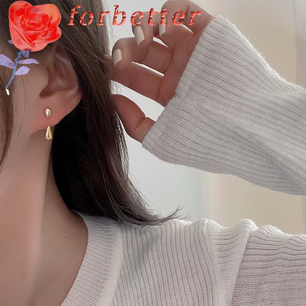 Bông tai hình giọt nước hai chiều bằng hợp kim 925 phong cách Hàn Quốc thời trang cho nữ