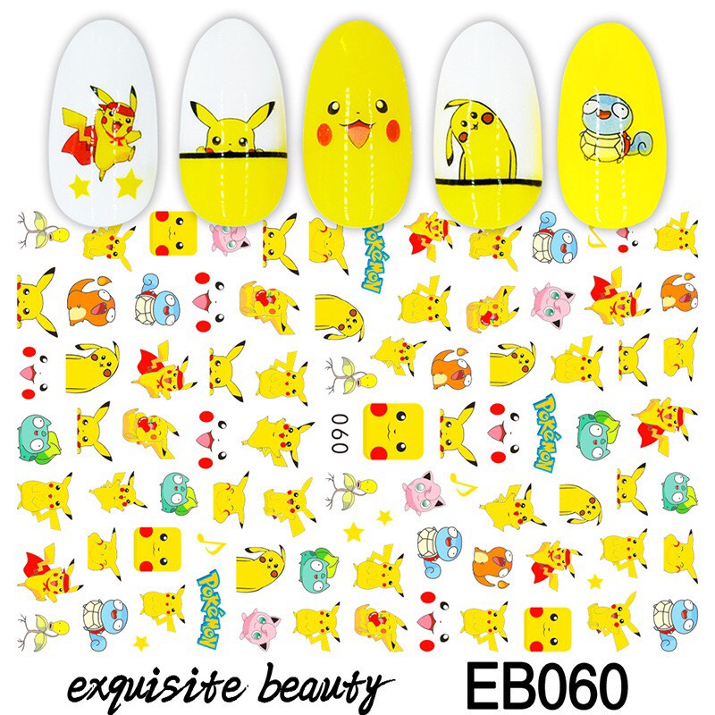 STICKER DÁN MÓNG HÌNH PIKACHU