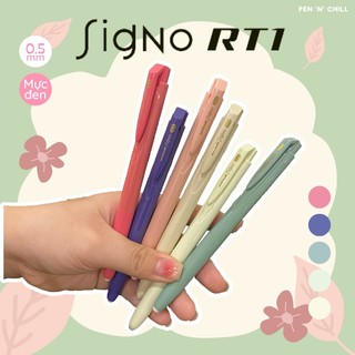 Bút gel bấm mực đen uni-ball signo rt1 cỡ ngòi 0.5mm màu kẹo ngọt 2022 umn-155-nc