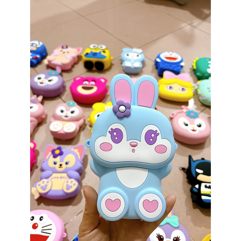 Túi Đeo Chéo Mini Cho  Bé Trai, Bé Gái - Túi Silicon Thiết Kế Họa Tiết Người Nhện, Siêu Anh Hùng, Mickey Dễ Thương