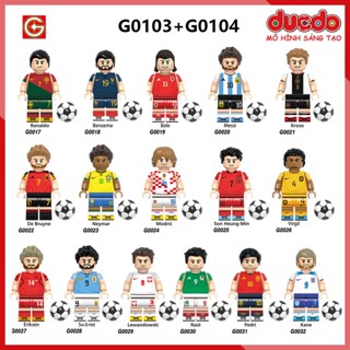 Minifigures World Cup 2022 cầu thủ bóng đá Messi, Ronaldo - Đồ Chơi Lắp Ghép Xếp Hình Mini Mô hình XINH G0103 G0104