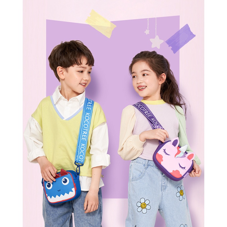 Túi xách LEMONKID đeo vai có bé trai và bé gái mang đi học 