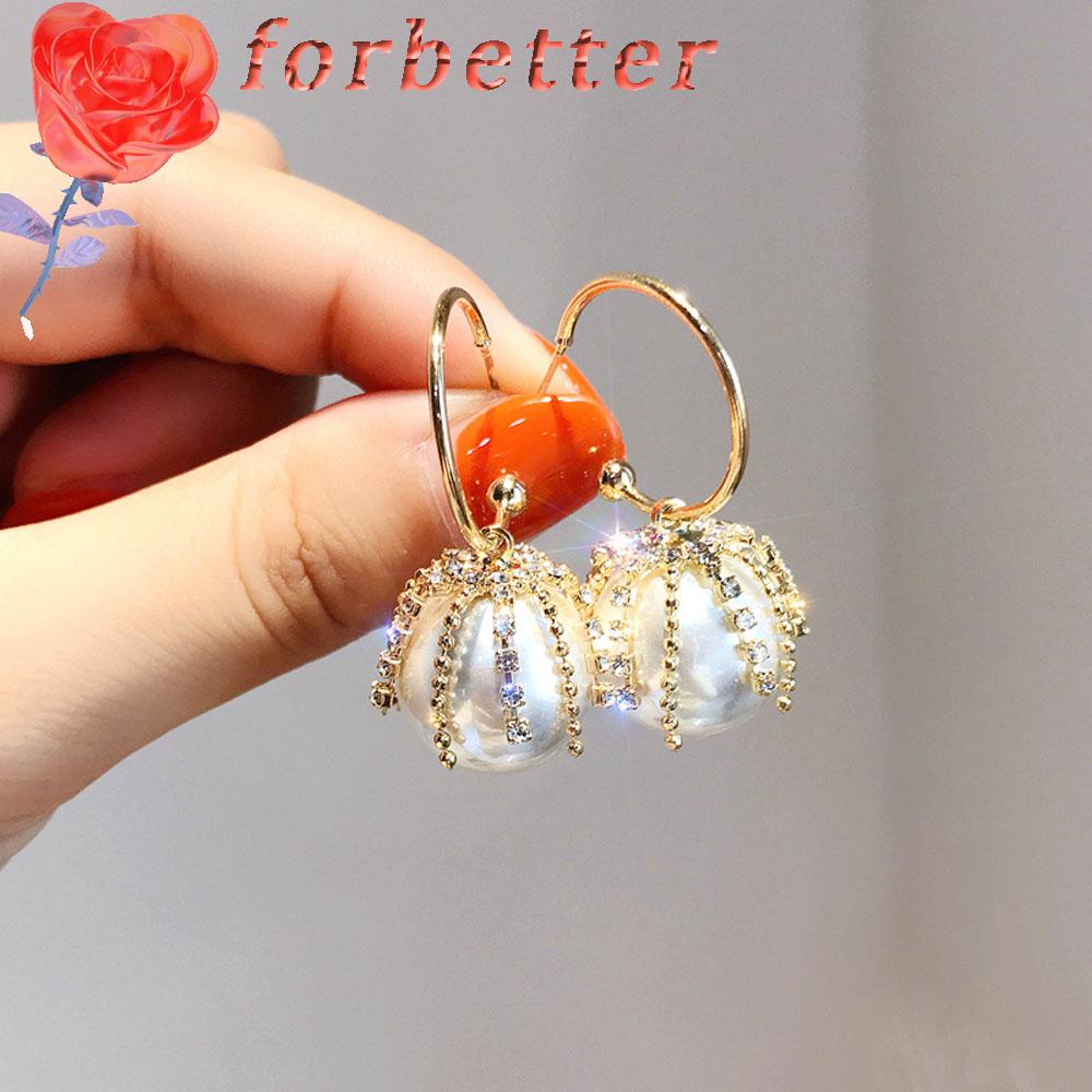 Bông tai dáng dài phối ngọc trai nhân tạo trang sức thanh lịch thời trang cho phụ nữ