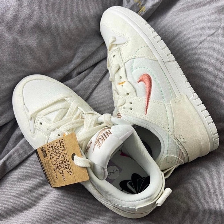 Giày thể thao Sneaker sb dunk kem hồng,sB dunk hồng kem bản xịn chuẩn nhất [Tặng kèm tất]
