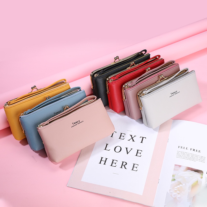 IELGY Ví Da Mềm Dáng Dài Phong Cách retro Thời Trang Cho Nữ