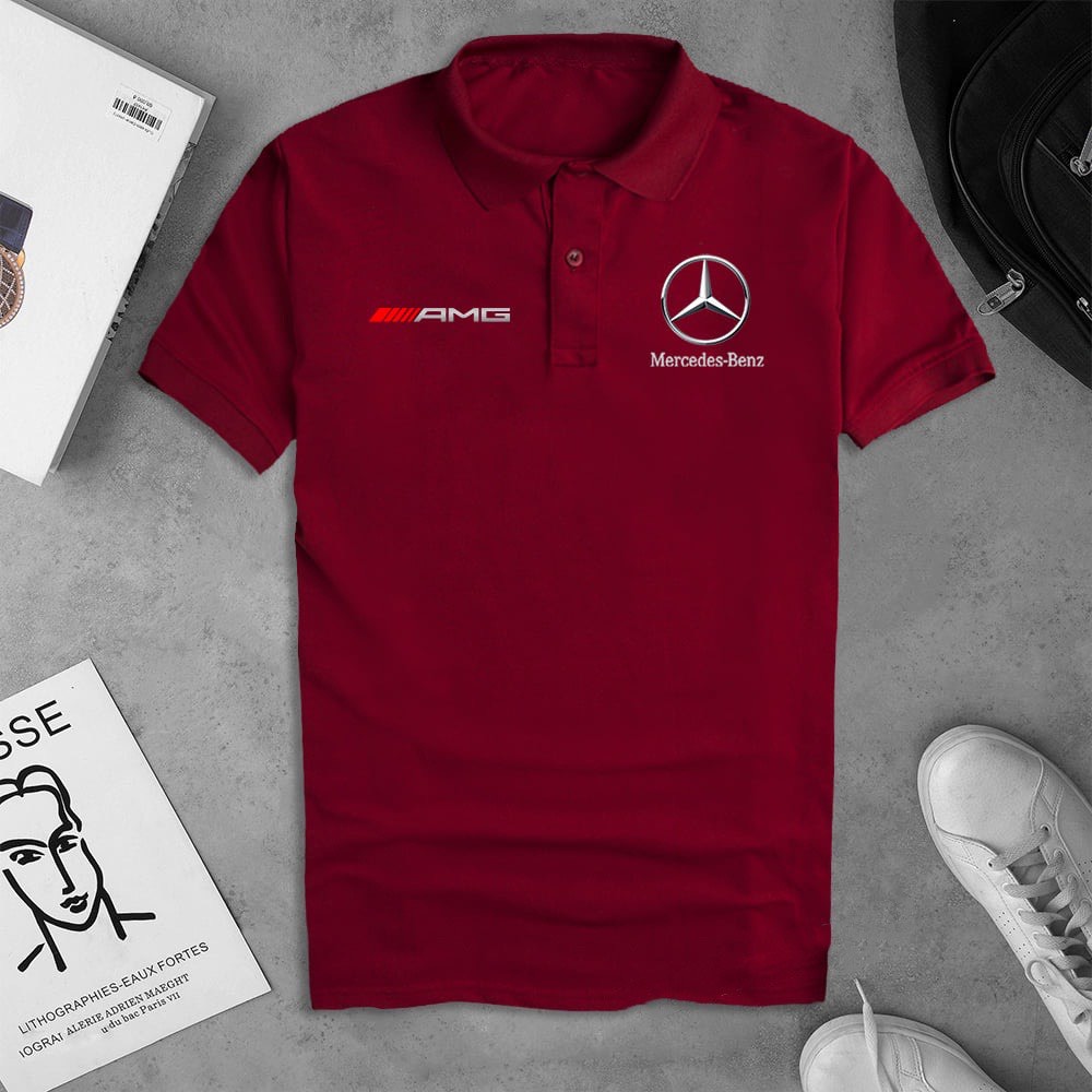 Áo thun polo Mercedes cao cấp, polo Merc có cổ logo hãng xe ô tô-ALPHA X